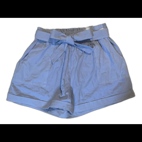 Women's Knit Summer Shorts, Cornflower Blue, Paperbag Style,  XLarge, NWOT - Picture 2 of 4